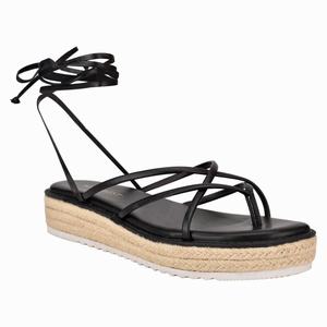 Nine West Candid Ankle Wrap Heeled Sandals - Black - Ireland (CR9624153)